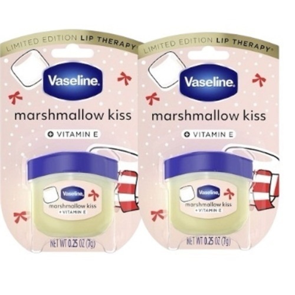 Lot of 2 Vaseline Lip Therapy Mini Marshmallow Kiss Vitamin E Limited Edition